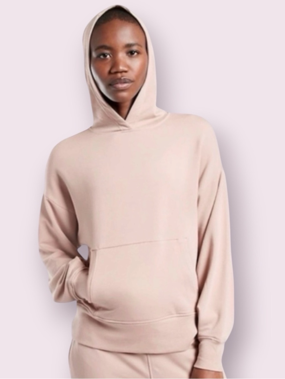 Athleta Balance Hoodie Mocha Latte Brownish Pink Size Small